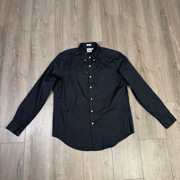 J.Crew Classic Secret Wash Cotton Poplin Shirt Mens L Black Button Down BW439 LS - Picture 3 of 7